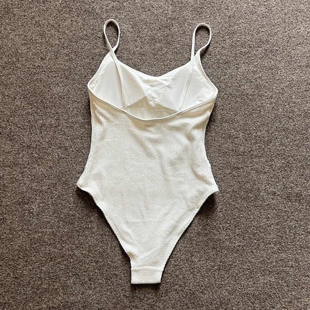 NWT H&M One Piece Swimsuit Green White Bundle of 2 Pieces Women’s Size Small - Picture 7 of 15
